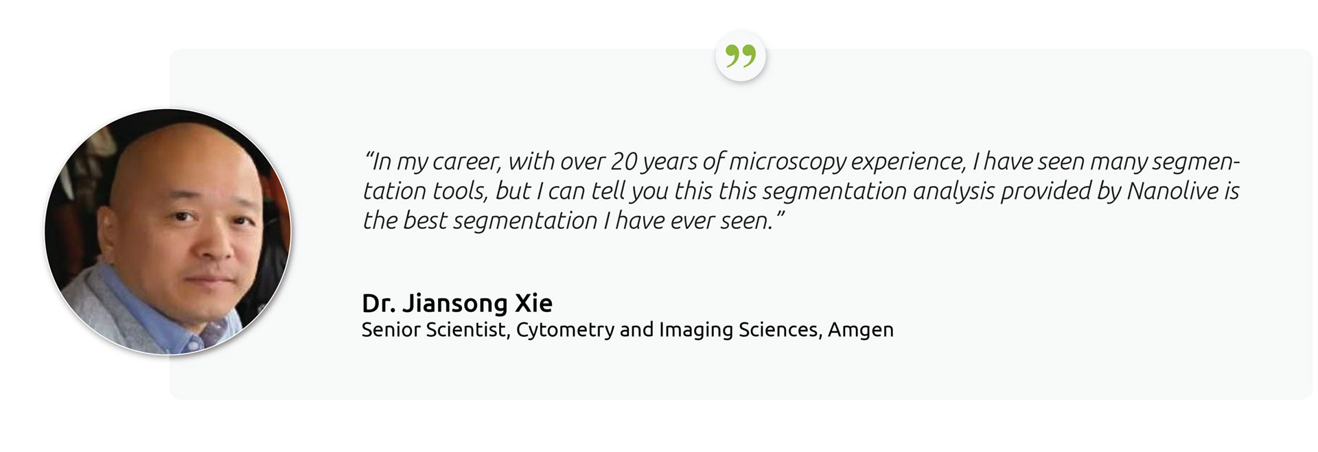 Dr. Jiansong Xie, Amgen testimonial